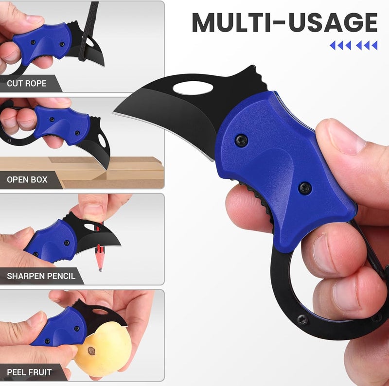 FUNBRO Small Pocket Knife for Men, Cool Folding Knife Box Cutter with 1.34 inch Sharp Blade, EDC Knives Tool for Everyday Carry, Great Gift for Men (Klein Blue) - Image 4